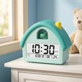 thumbnail image 2 of REGALWOVEN House Shape Multifunctional Alarm Clock, Backlight, Three Alarms, Snooze Function for Bedroom/Dorm Light Green Dinosaur 4.3"L x 2.4"W x 5.0"H, 2 of 5