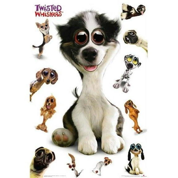 Hot Stuff 2549-24x36-AN Twisted Whiskers Dogs Poster