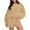 Khaki, variant on HAPIMO 2 Piece Outfits for Women Fall Winter Sweat Shorts Set Basic Solid Color Sweatshirt Workout Matching Sets Tracksuits Brown L