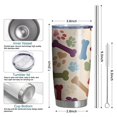 thumbnail image 6 of 20 Oz Paw Prints and Bones Coffee Tumbler Double Wall Insulated Stainless Steel Water Bottle | Metal Reusable Thermoses Flask with Cup Cap | Leak & Sweat Proof with Anti-Dust Lid, 6 of 7
