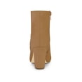 thumbnail image 2 of BLISSFUL STEP Women's Side Zipper Block Heel Ankle Boots Brown 6, 2 of 7