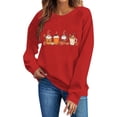 thumbnail image 2 of JOANKDMI Women's Fall Graphic Pullover Sweatshirt Cute Autumn Gnome Coffee Latte Print Crewneck Drop Shoulder Long Sleeve Casual Thanksgiving Holiday Lounge Tops, 2 of 4