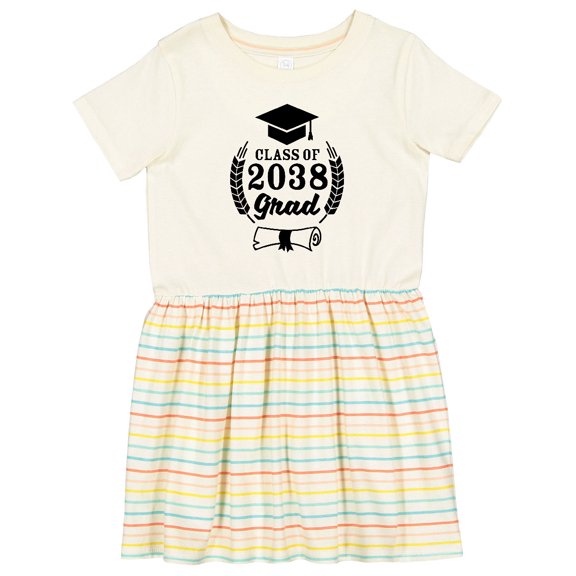 Inktastic Class of 2038 Grad with Diploma and Graduation Cap Girls Toddler Dress