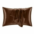 thumbnail image 2 of 2 PCS Satin Pillow Case Silky Pillowcase for Hair and Skin, Satin Pillowcase Give You Soft Care 20.08*25.98 "(Coffee), 2 of 8