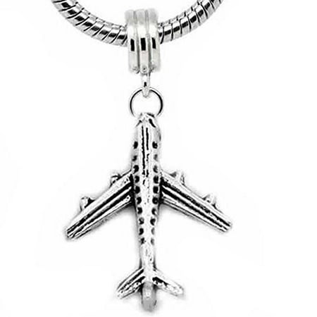- Airplane Charm Dangle Bead Spacer For Snake Chain Charm Bracelet