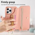 thumbnail image 5 of For iPhone 16 Pro Case RFID Blocking Zipper Wallet PU Leather Mobile Cover - Pink, 5 of 5