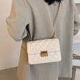 thumbnail image 6 of Women Genuine Leather Shoulder Bag Ladies Fashion Clutch Purses Quilted Crossbody,White, 6 of 7