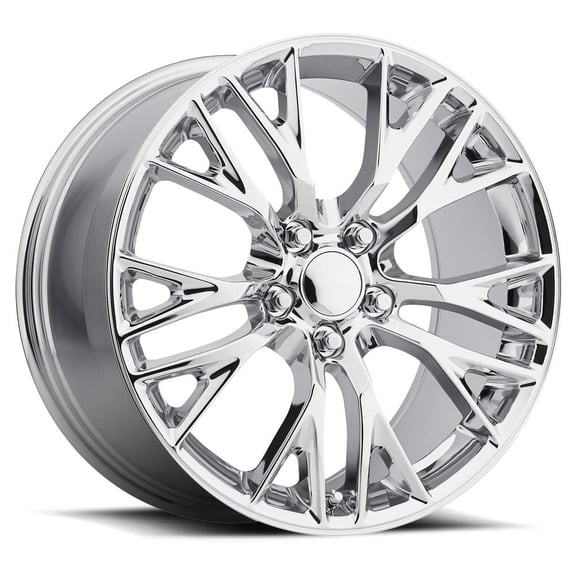 C7 Corvette Wheels 20X12 5X4.75 59 HB 70.3 2015 C7 Z06 Chrome With Cap FR Series 22 Factory Reproductions