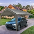 thumbnail image 3 of Bibana 10x20 Feet Carport Replacement Top Canopy Cover with Fabric Pole Skirts and Accessories for Car Garage Shelter Tent, Dark Grey(Only Top Cover), 3 of 6