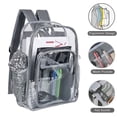 thumbnail image 4 of Inadays Waterproof Clear Backpack Set, Heavy Duty PVC Transparent Large Capacity Backpack with Reinforced Padded Straps Purse set for School, Work, Stadium, Travel, Security, College (Grey 3pcs), 4 of 6