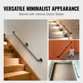 thumbnail image 6 of VEVOR Pipe Stair Handrail,6FT Staircase Handrail, 440LBS Load Capacity Carbon Steel Pipe Handrail, Industrial Pipe Handrail with Wall Mount Support, Round Corner Wall Handrailings for Indoor, Outdoor, 6 of 9