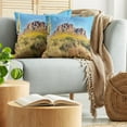 thumbnail image 5 of Ambesonne Landscape Throw Pillow Cover 2 Pack, Blooming Mountain, 20", Orange and Brown, 5 of 5
