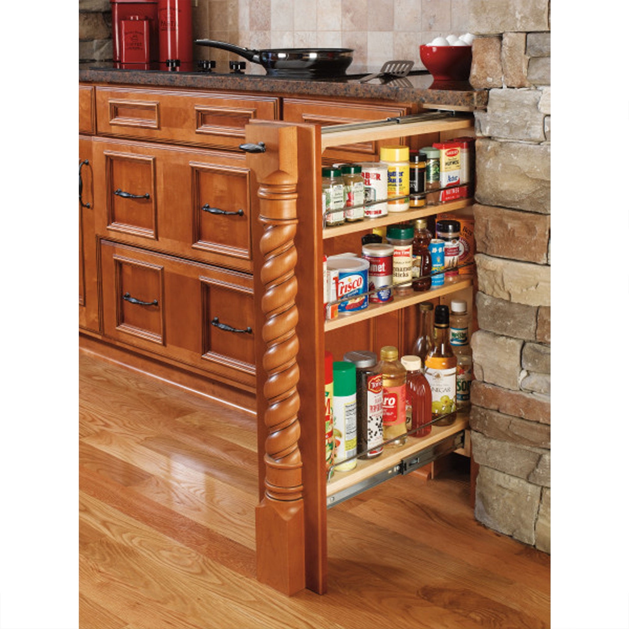 Upper cabinet spice rack discount caddy pull out drawer rebrilliant