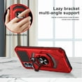 thumbnail image 5 of For Cricket Magic 5G Armor Dual Layer Metal Ring Stand Magnetic Car Mount Hybrid Impact Protective Shockproof Case Cover Red, 5 of 6