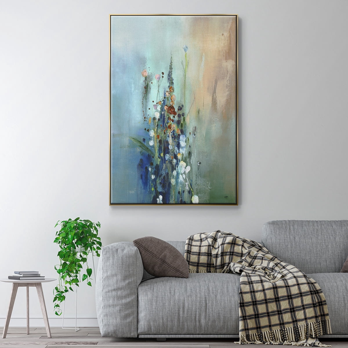 Current Air I Framed Premium Gallery Wrapped Canvas - Ready to Hang - 25 x 37 - Gold Floating Frame