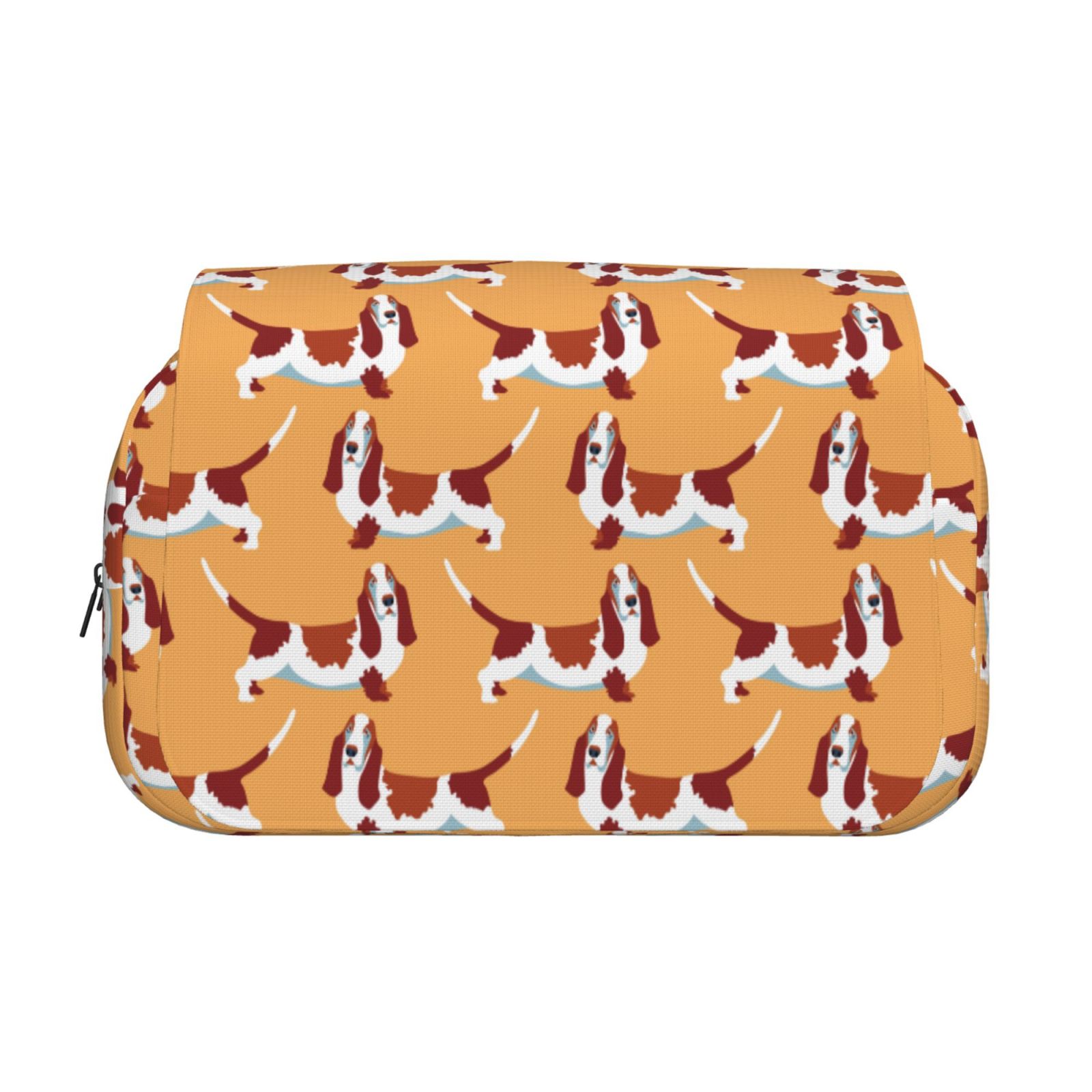 Rateoe Dachshund Dog Puppy Pattern Double Clamshell Pen Case, Storage Organizer with Two Zipper Compartments– Holds Up to 50 Pencils & Pens