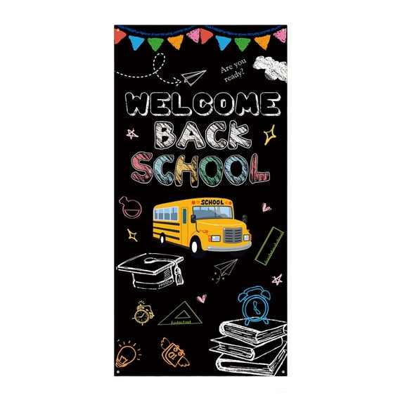 BNNG 72.8 x 35.4 Inches Welcome Back to School Door Cover Banner for Classroom Wall or Entryway, Large First Day of School Hanging Decoration with Colorful Letters for Teachers and Kids