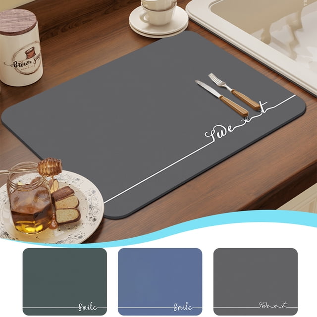 pstuiky Coffee Machine Pad Kitchen Countertop Mat Anti-Slip Heat Insulation Dish Drying Mat Diatom Mud Water Absorption Pad 1-Pack Home Kitchen Sink Use