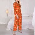 thumbnail image 3 of Picia tortilla tacos Pattern Women’s Long-Sleeve Sleepwear Set - Soft 2-Piece Loungewear with Pockets, Comfy PJs for Relaxing Nights-Medium, 3 of 7