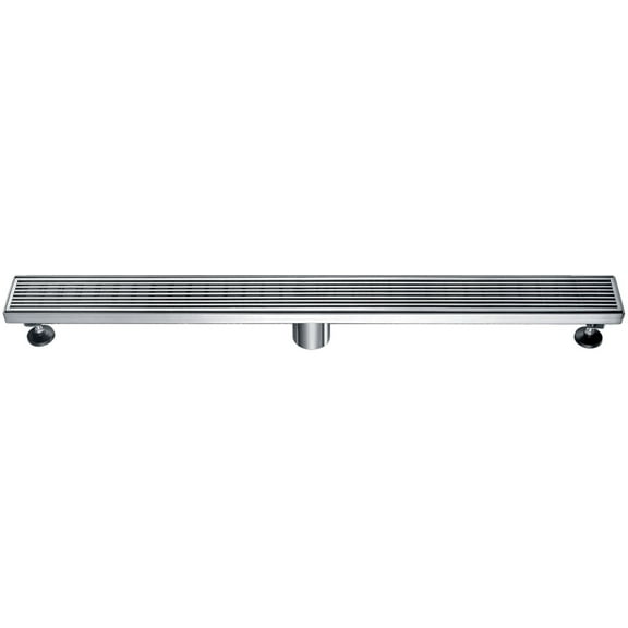 ALFI brand ABLD32D 32" Modern Stainless Steel Linear Shower Drain with Groove Lines