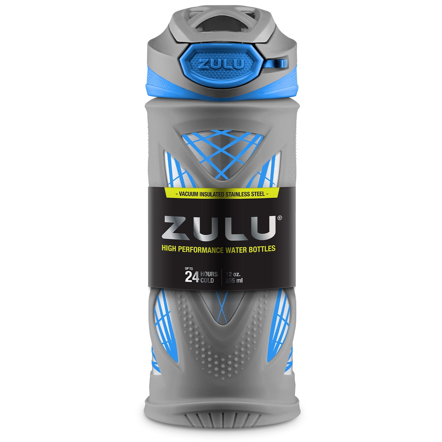 Zulu 12 Fluid Ounce Gray Stainless Steel Echo Water Bottle