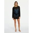 thumbnail image 2 of No Boundaries Crochet Coverup Top with Long Sleeves, Women's XXS-XXL, 2 of 5