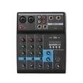 thumbnail image 1 of Professional 4-Channel Mixing Console USB Mixer with Sound Card Effects Console Computer Tuning Soundcard Mixer with BT Connection Reverb Gain High and Low Tone Adjustment for Home Recordin, 1 of 7
