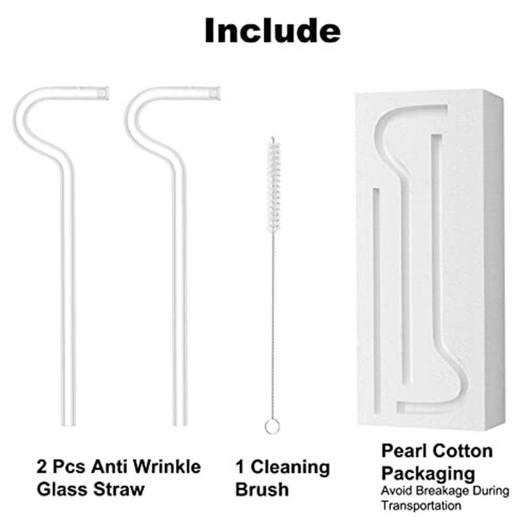 Fashion Anti Wrinkle Straw Drinking Straw Reusable Glass Curved No Wrinkle  Straws Prevent Wrinkles Sideways Straws