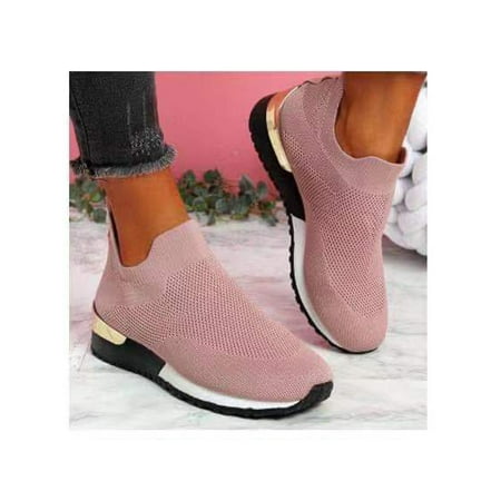 

GENILU Womens Slip Ons Sneaker Shoes Mesh Knit Casual Walking Shoes Breathable Lightweight Fashion Sock Sneakers