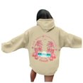 thumbnail image 1 of WEAIXIMIUNG Ensembles de Chandails en Molleton Raccourcis pour Femmes Sweat à Capuche Imprimé Lettres Manches Longues avec Poches, 1 of 6
