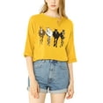 thumbnail image 1 of INSPIRE CHIC Woman's Drop Shoulder 3/4 Sleeves Horse Print Loose Tops, 1 of 5