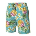 thumbnail image 4 of Susaid Cute Pineapples Print Men's Swim Trunks Hawaiian Bathing Mesh Lining Suit Swimsuits Beach Shorts with Pockets-Large, 4 of 6