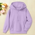 thumbnail image 2 of Hoodies for Boys Purple Pullover Hoodie Casual Long Sleeve Hoodie Sweatershirt Half Zip Fall Winter Clothes 11-12 Years Boys Clothes, 2 of 3
