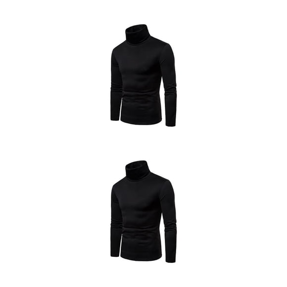 Camisa térmica Minnieouse para hombre de algodón de manga larga cuello alto