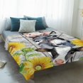 thumbnail image 4 of Farmhouse Blanket Soft Cozy Warm Throw Blanket for Couch, Plush Fuzzy Flannel Fleece Blankets for Sofa, Watercolor Sunflowers Animals Printed Wood Grain Bed Blankets Gifts for Men, 50"x80", 4 of 9