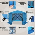 thumbnail image 5 of SANOPY 12'x12' Pop up Gazebo with Starry Sky Covered Gazebo 6-Sided Mosquito Netting and Sidewalls Pop up Screen Gazebo Tent Camping Gazebo Instant Shelter for Deck and Lawns, Blue, 5 of 12