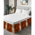 thumbnail image 4 of Abstract Collage Theme Bed Skirt California King Size 18&nbsp;Inch Drop, Retro Red Oil Painting Texture Wrap Around Dust Ruffle Bedskirts, Easy Fit Bedskirt with Adjustable Elastic, 4 of 8