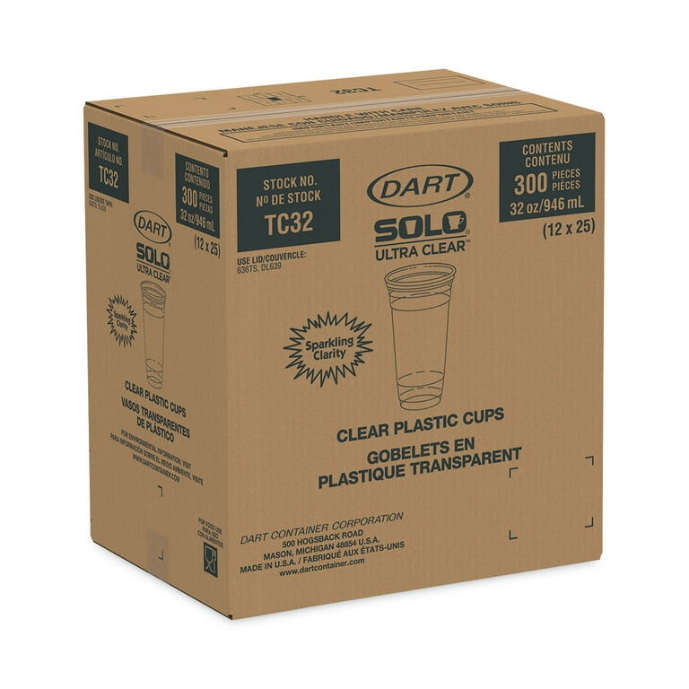Ultra Clear PETE Cold Cups, 32 oz, Clear, 300/Carton Ultra Clear PETE Cold Cups, 32 oz, Clear, 300/Carton