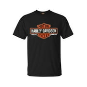 Harley-Davidson Men's Elongated Orange Bar & Shield Black T-Shirt 30290285 (M), Harley Davidson