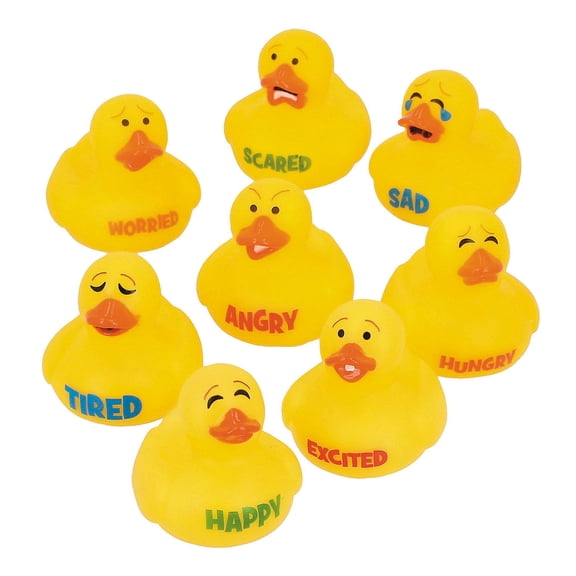 2" Emotion Names & Expression Rubber Ducks Set - 24 pieces