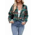 thumbnail image 3 of Womens Classic Button Down Plaid Flannel Shirts Long Sleeve Oversized Casual Business Blouse Tops, 3 of 9