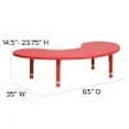 thumbnail image 6 of Emma + Oliver 35"W x 65"L Half-Moon Red Plastic Height Adjustable Activity Table, 6 of 12