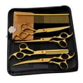 thumbnail image 4 of 7 Tijeras de peluquería para mascotas 5 en un Kit de peluquería para perros de cabellero adelgazante - dorado, 7 pulgadas, 4 of 8
