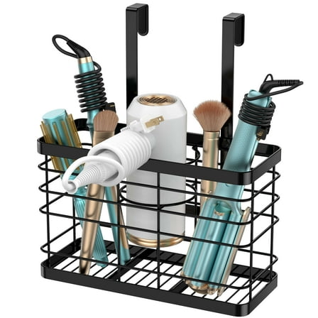 Hair Tool Organizer - Blow Dryer Holder /Hair Dryer Holder Cabinet Door, Bathroom Organizer Hair Care & Styling Tools Storage Basket for Hair Dryer, Curling Irons, Hair Straighteners