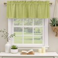 thumbnail image 2 of Vintage Fruit Green Curtain Valances for Windows, Kitchen Valance Window Treatments Panel 2 Pack, Farmhouse Retro Solid Color Linen Texture Rod Pocket Short Curtains for Bathroom Bedroom 42 x 18 Inch, 2 of 8