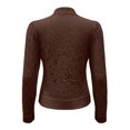 thumbnail image 6 of Women's Fashion Elegant Commute Stand Collar Blouse, Lace Crochet Detail with Chinese Frog Button Closure, for Office Work or Daily Casual Outfits in Spring Brown, 6 of 6