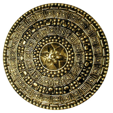 Morris Costume Intricately Design Medieval Plastic Antiqued Gold Shield, Style FM58700