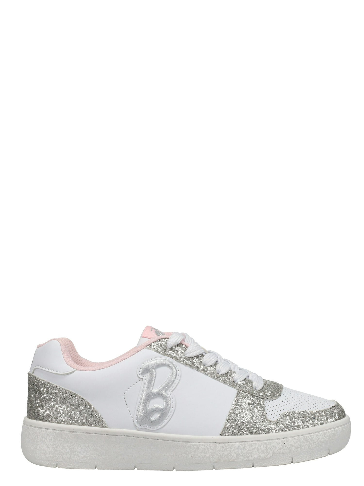 Barbie by Mattel Casual Women’s White Court Sneaker, Dual Sizes 6-11, Regular Width