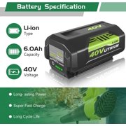 40 Volt 8.0Ah OP40601 Replacement for Ryobi 40V Lithium-ion Battery OP4050 OP4040
