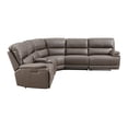 thumbnail image 3 of ACME Kantu Faux Leather Upholstered Motion Sectional Sofa in Brown, 3 of 9